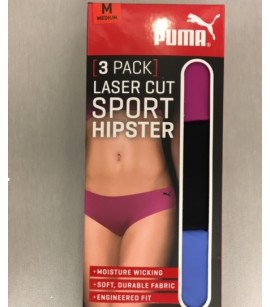 Puma Ladies 3Pack Laser Cut Hipster
